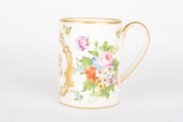 A 19th century Samson of Paris painted porcelain mug,with central cartouche panel with monogram,