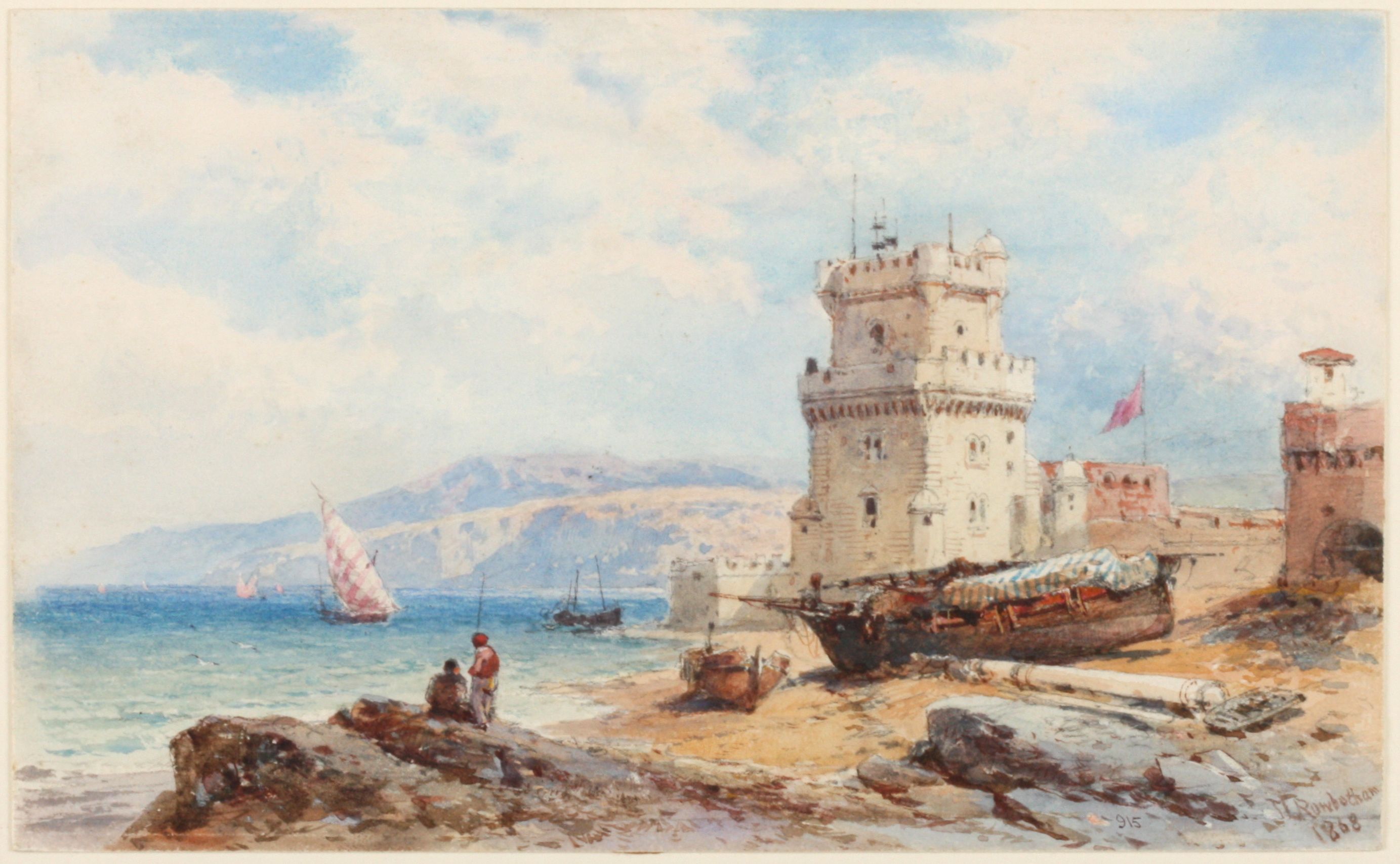 Thomas Leeson Rowbotham (British 1783-1853)
'Fort of Belem at the mouth of the Tagus outside Lisbon'