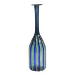 Fulvio Bianconi (1915-1996)for Venini
blue and green striped aventurine bottle necked vase, with
