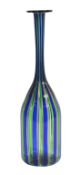 Fulvio Bianconi (1915-1996)for Veniniblue and green striped aventurine bottle necked vase, with