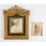 Jessie E Corrie (19th / early 20th century)
Pope Saint Pius X, a signed miniature portrait on