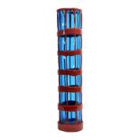 Fulvio Bianconi (1915-1996) for Venini
'Cestino' 
1994
blue cylindrical vase with red squares,