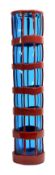 Fulvio Bianconi (1915-1996) for Venini'Cestino' 1994blue cylindrical vase with red squares,