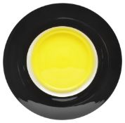 Timo Sarpaneva (1926-2006) for Venini'Tuuli' plate, black rim with yellow centre, with etched