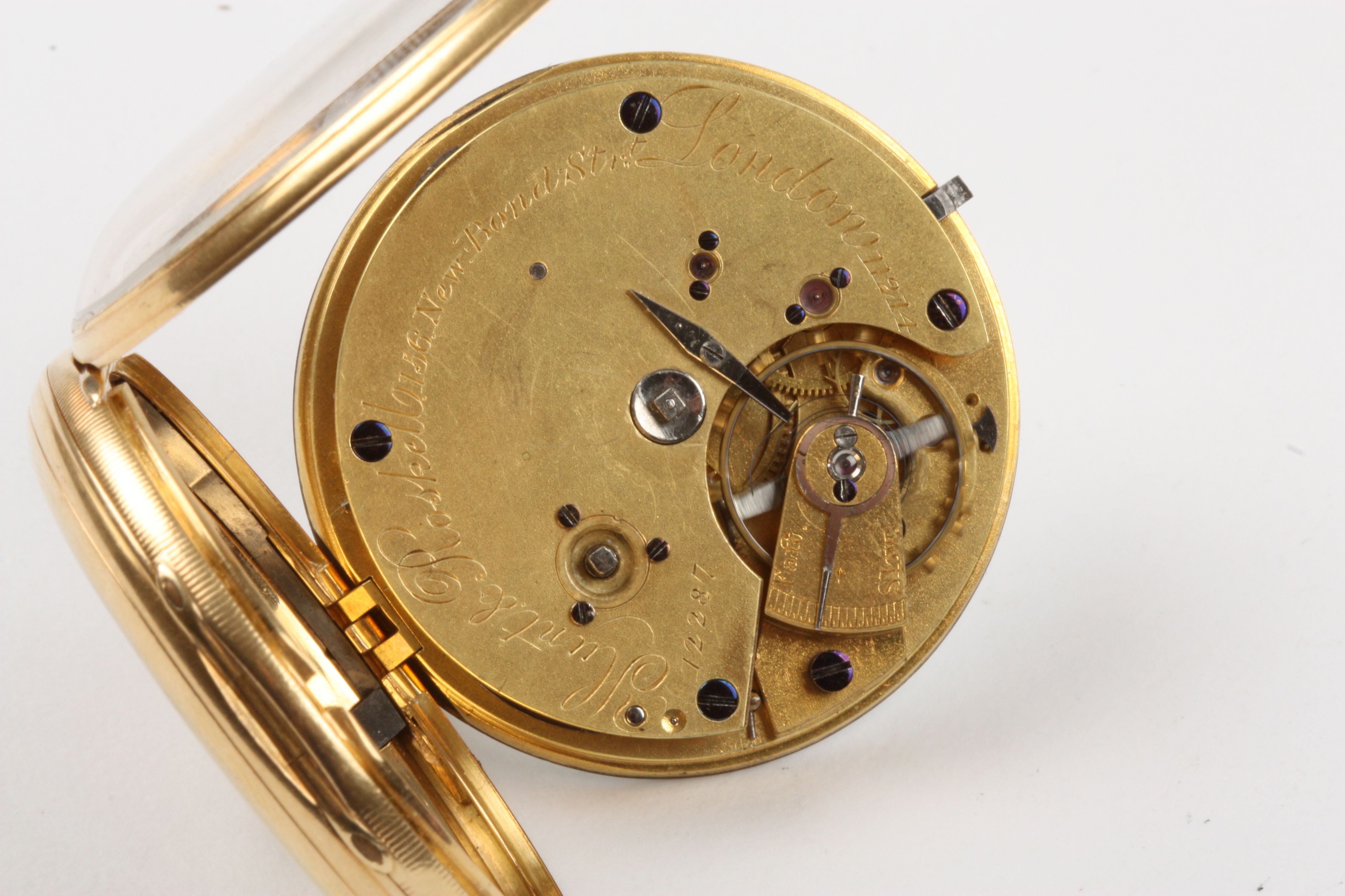 A Victorian 18ct gold open face pocket watch by Hunt & Roskell
hallmarked London 1855, the white - Image 3 of 3