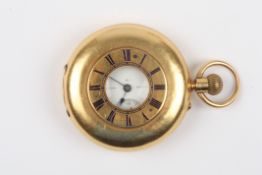 A Victorian 18ct gold half hunter pocket watch by Penlington & Battyhallmarked Birmingham 1897, the