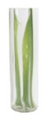 VeniniToni Zucctteri membrane seriescirca 1960 clear glass vase decorated with green vertical