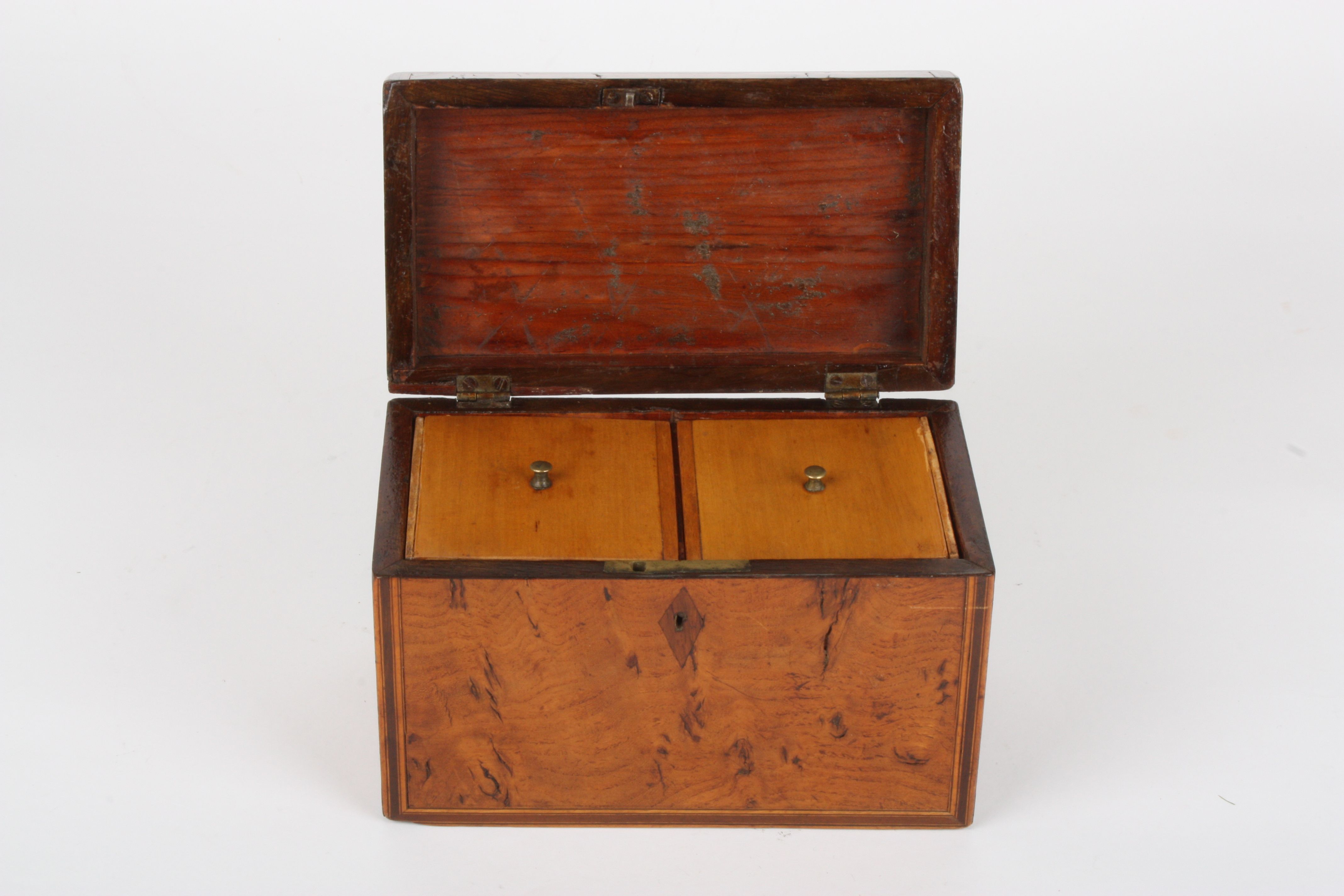 A late 19th century walnut tea caddy
of rectangular form, with two lids to interior, width 8. - Image 2 of 2