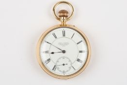 A Victorian 18ct gold open face pocket watch by Edward Ashleyhallmarked London 1886, the white