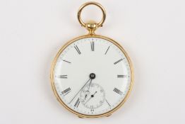A ladies early Victorian 18ct gold open face pocket watch by Arnold Frodshamhallmarked London 1844,