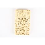 A late 19th century Chinese Canton carved ivory calling card case
intricately carved all over with