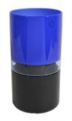 Timo Sarpaneva (1926-2006) for Venini'Tuuli'two tone blue and black cylindrical vase, Incalmo