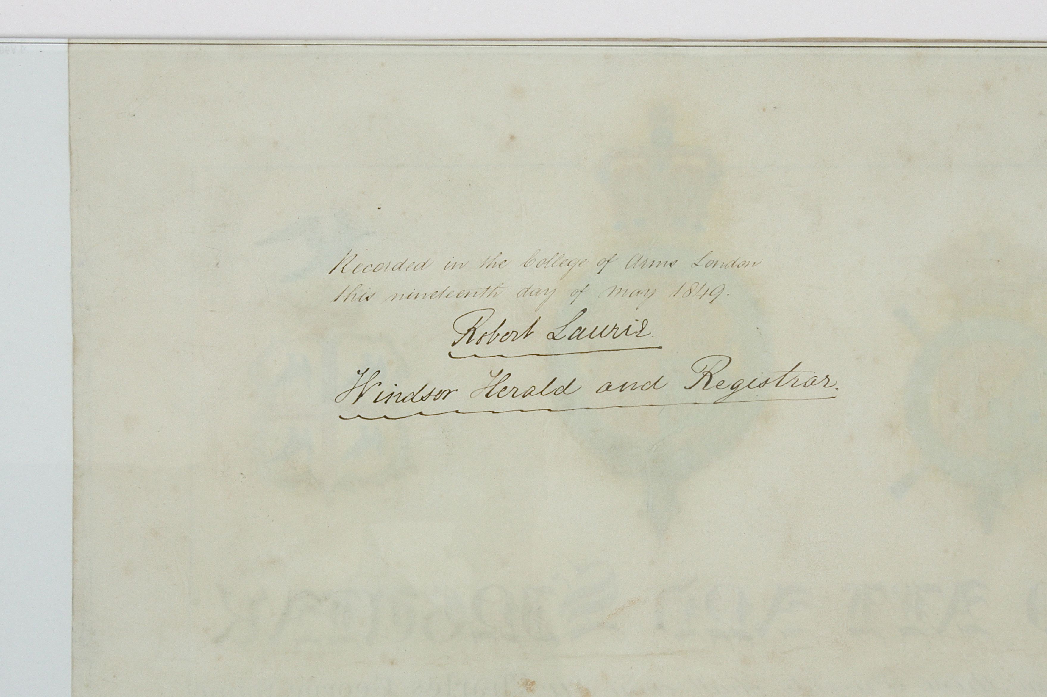 A Victorian armorial Coat of Arms indenture
to Sir Charles George Young Knight Garter, dated 1859, - Image 3 of 3