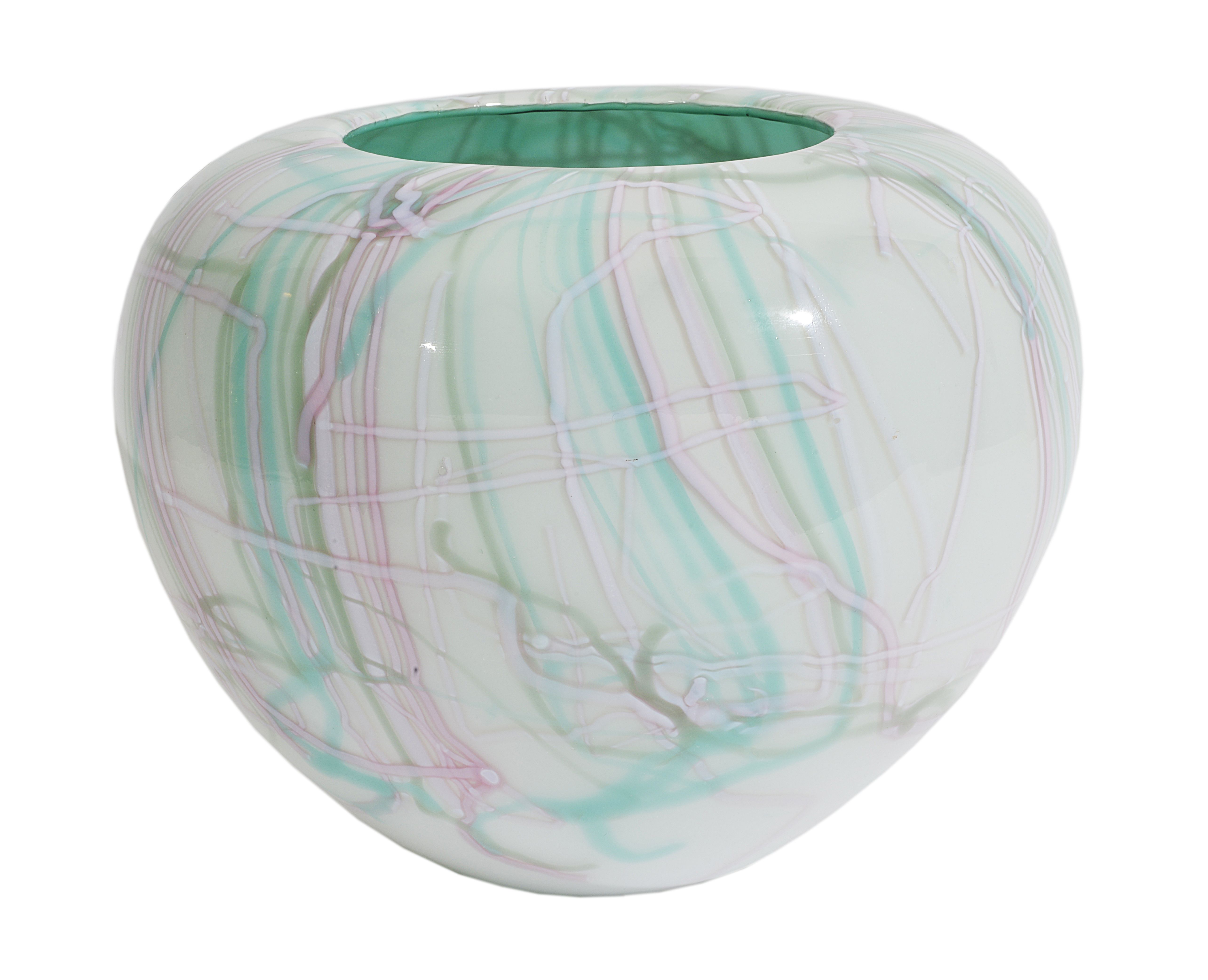 Toots Zynsky (b.1951) for Venini
'Folto' vase
opaque glass vase of bulbous form with coloured pink