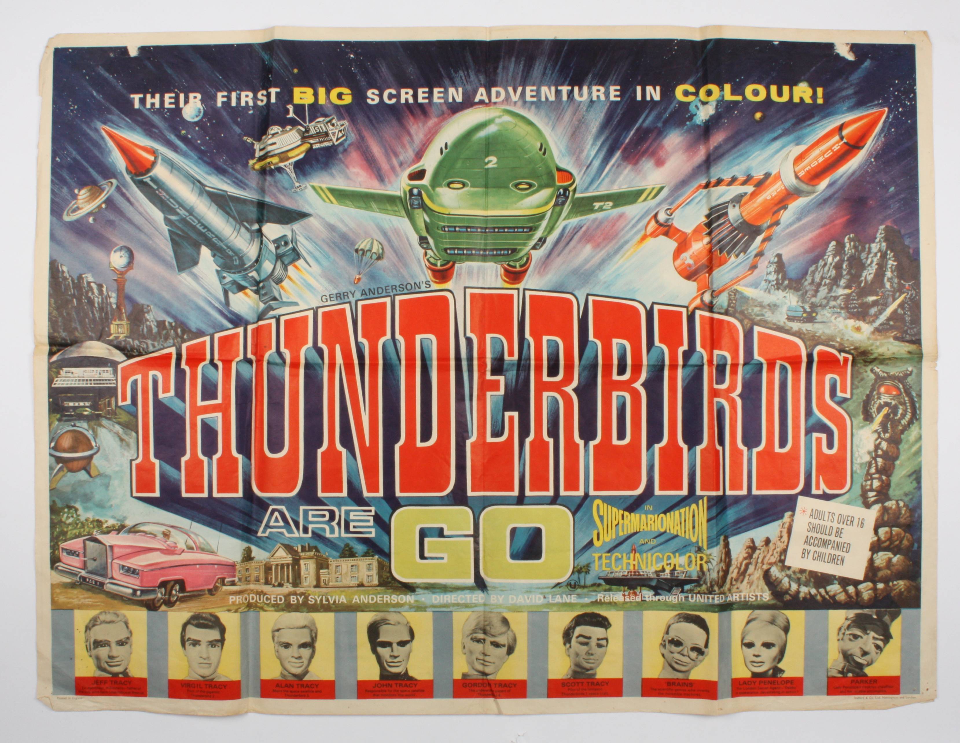 Thunderbirds are GO!! poster
1966, UK quad poster, 76 x 102cmCondition: The poster has been folder