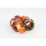 A collection of ten coloured bakelite napkin rings, Condition: Generally good condition with no