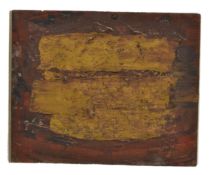 Antal Biro (Hungarian 1907-1990)'Yellow and Brown abstraction', 1961signed and dated lower