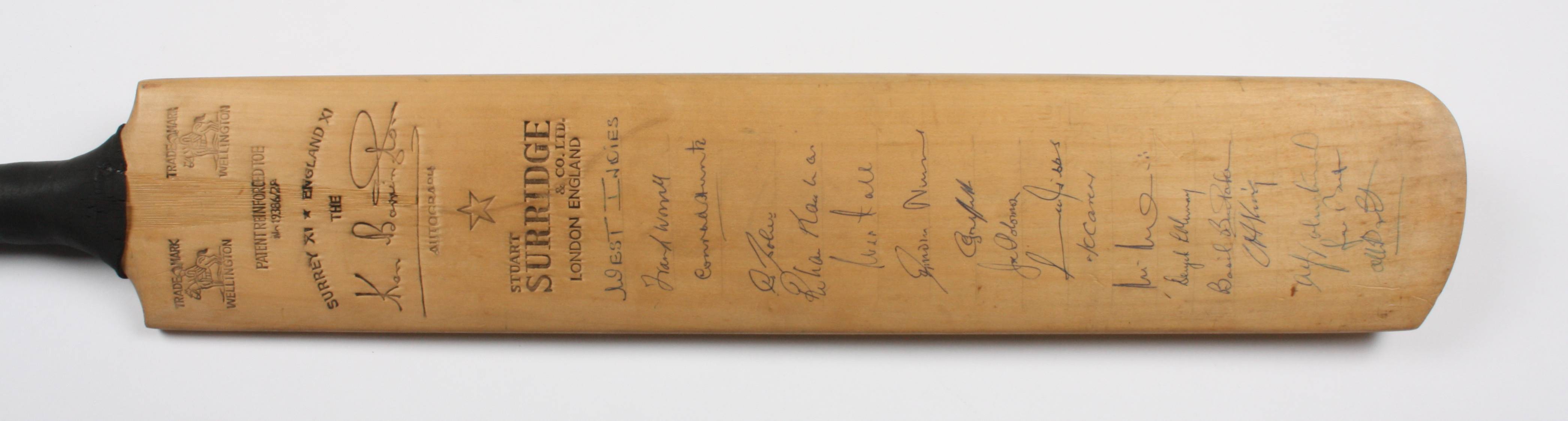 A 1960s signed Surridge cricket bat
signed by The West Indies, England, Surrey, Hampshire, Essex, - Image 4 of 4