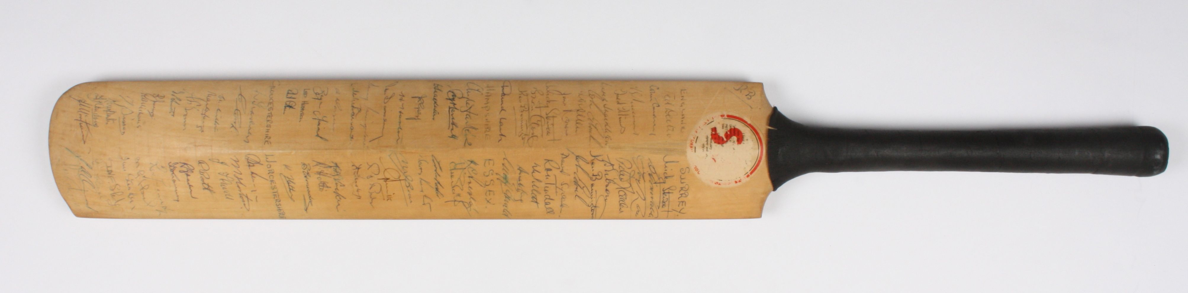 A 1960s signed Surridge cricket bat
signed by The West Indies, England, Surrey, Hampshire, Essex,