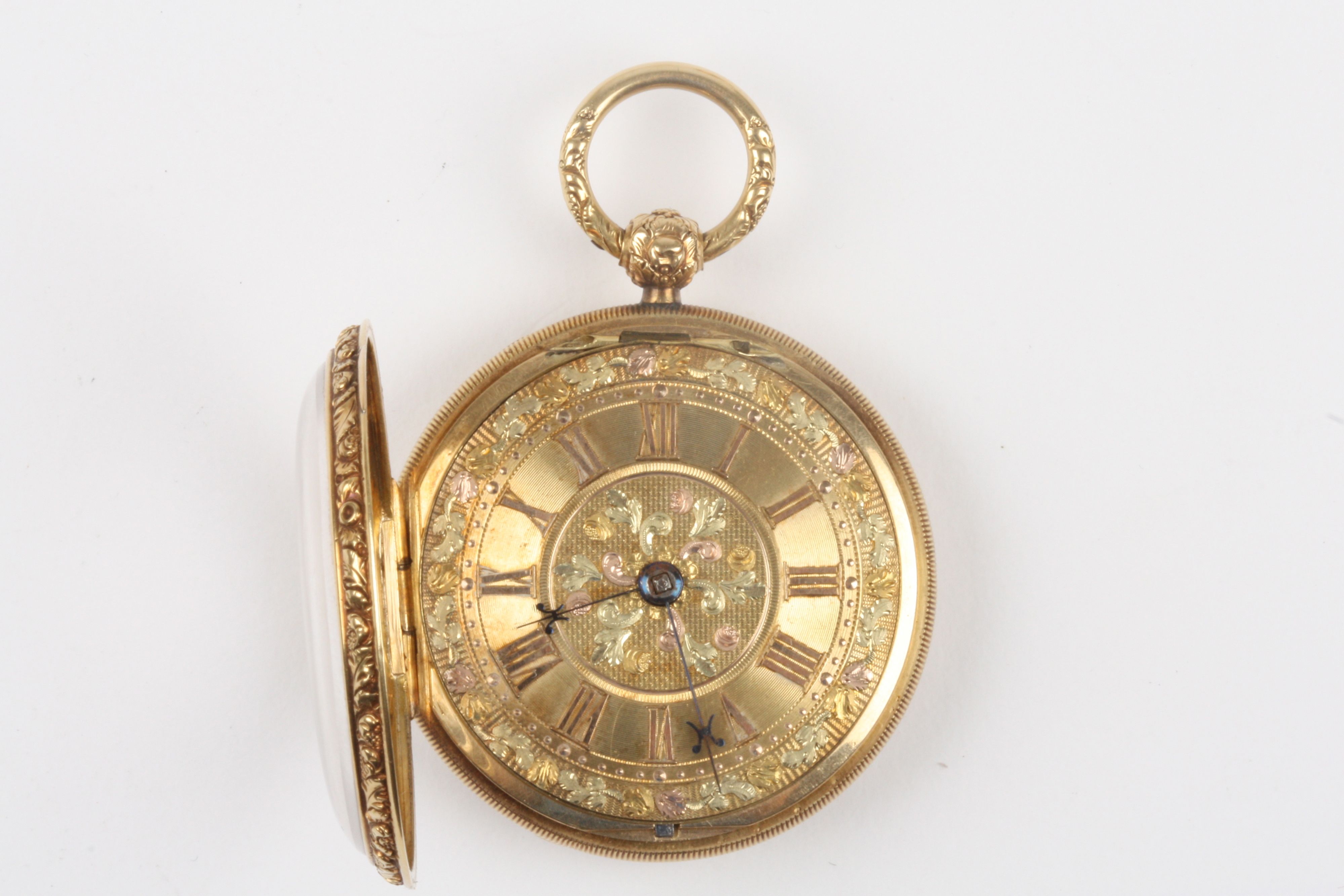 An early 19th century 18ct gold open face pocket watch by John Johnson
the gilt engine turned dial - Image 2 of 4