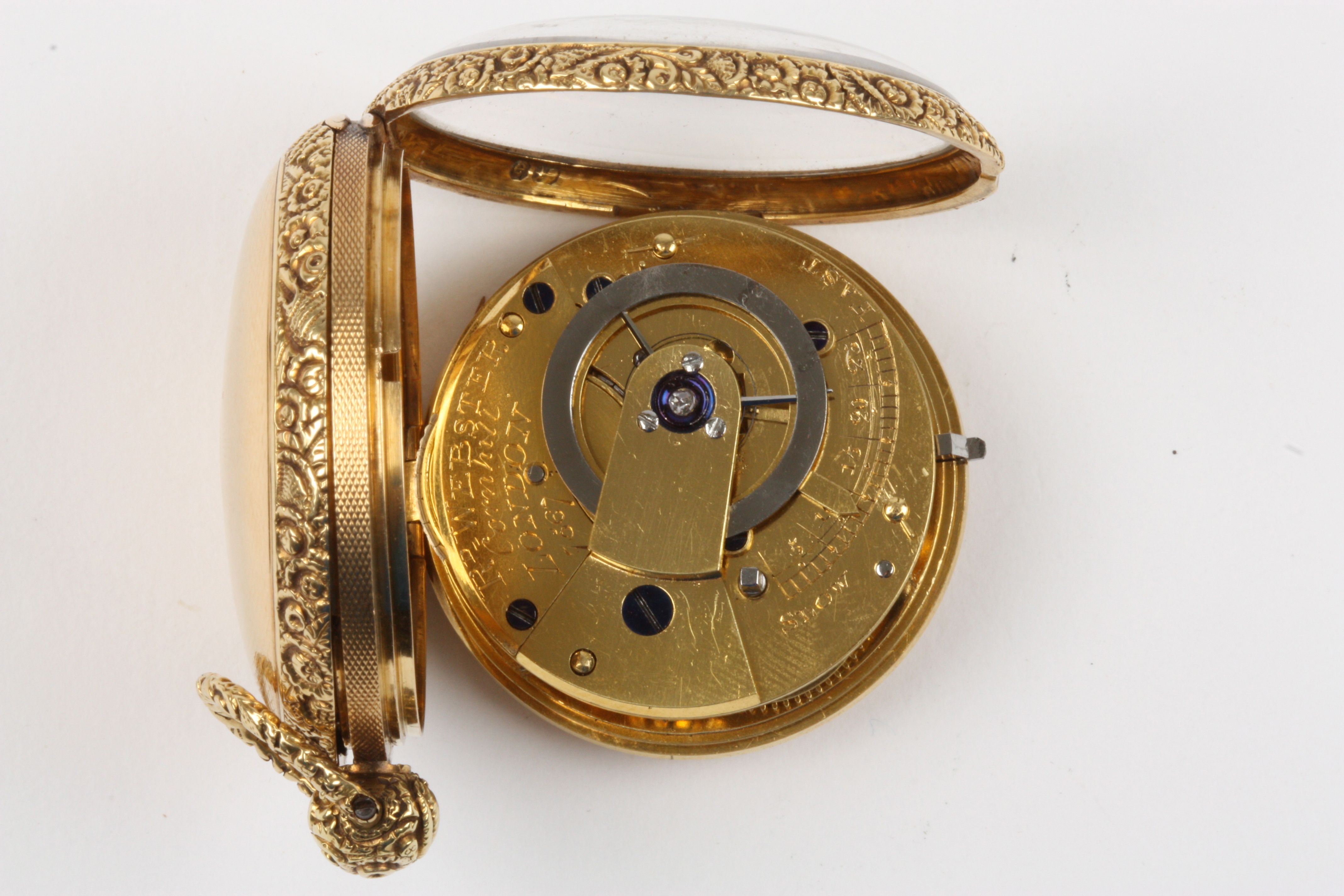 A Regency 18ct gold open face verge pocket watch by Richard Webster
hallmarked London 1820, the gilt - Image 3 of 4