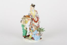 Late 20th century Meissen figure group, after Kaendler, modelled as a Japanese lady with two
