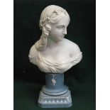 UNGLAZED WEDGWOOD FEMALE BUST (AT FAULT)