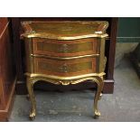 FRENCH STYLE GILDED TWO DRAWER SERPENTIN