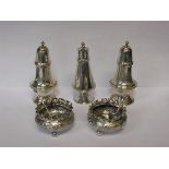 PAIR OF HALLMARKED SILVER OPEN SALTS, A