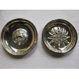 TWO 925 SILVER REPOUSSE DECORATED CIRCUL