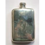 HALLMARKED SILVER HIP FLASK, BIRMINGHAM