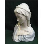 LLADRO GLAZED CERAMIC BUST, APPROXIMATEL