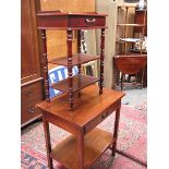 SINGLE DRAWER MAHOGANY SIDE TABLE AND RE
