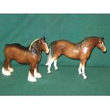 BESWICK GLAZED CERAMIC HORSE AND MELBA W