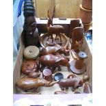 PARCEL OF VARIOUS CARVED TREEN ANIMALS,