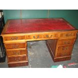 REPRODUCTION EIGHT DRAWER PEDESTAL WRITI