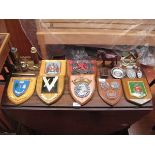 SMALL PARCEL OF WOODEN COATS OF ARMS, TW