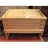 MAPLE WOOD CHART CHEST/DESK WITH WALNUT
