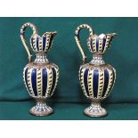 PAIR OF DECORATIVE STONEWARE GLAZED JUGS, IN THE STYLE OF DOULTON LAMBETH,