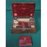 ROSEWOOD FITTED STATIONERY BOX AND VANITY KIT