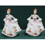 TWO ROYAL DOULTON GLAZED CERAMIC FIGURES- COUNTRY ROSE,