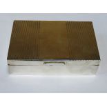 HALLMARKED SILVER CIGARETTE BOX, LONDON ASSAY, DATED 1956,