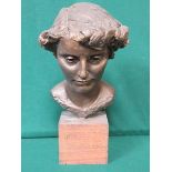 PLASTER BUST ON WOODEN STAND,
