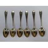 SET OF SIX HALLMARKED SILVER TEASPOONS, LONDON ASSAY, DATED 1900,