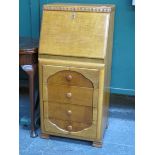 SMALL LIGHT OAK FALL FRONT WRITING BUREAU