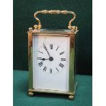 VINTAGE BRASS CARRIAGE CLOCK (AT FAULT)