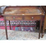 VICTORIAN MAHOGANY TWO DRAWER WASHSTAND