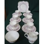 PARCEL OF TUSCAN FLORAL TEA SET,