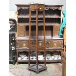 ARTS AND CRAFTS STYLE OAK COAT/HAT STAND