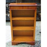 SET OF REPRODUCTION YEW COLOURED OPEN BOOKSHELVES